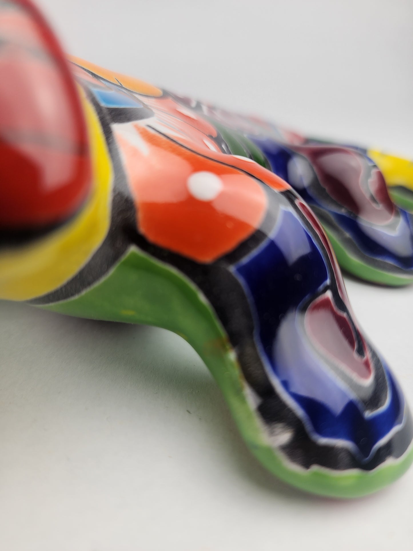 Yellow Talavera-Style Iguana – Handcrafted Mexican Folk Art Figurine