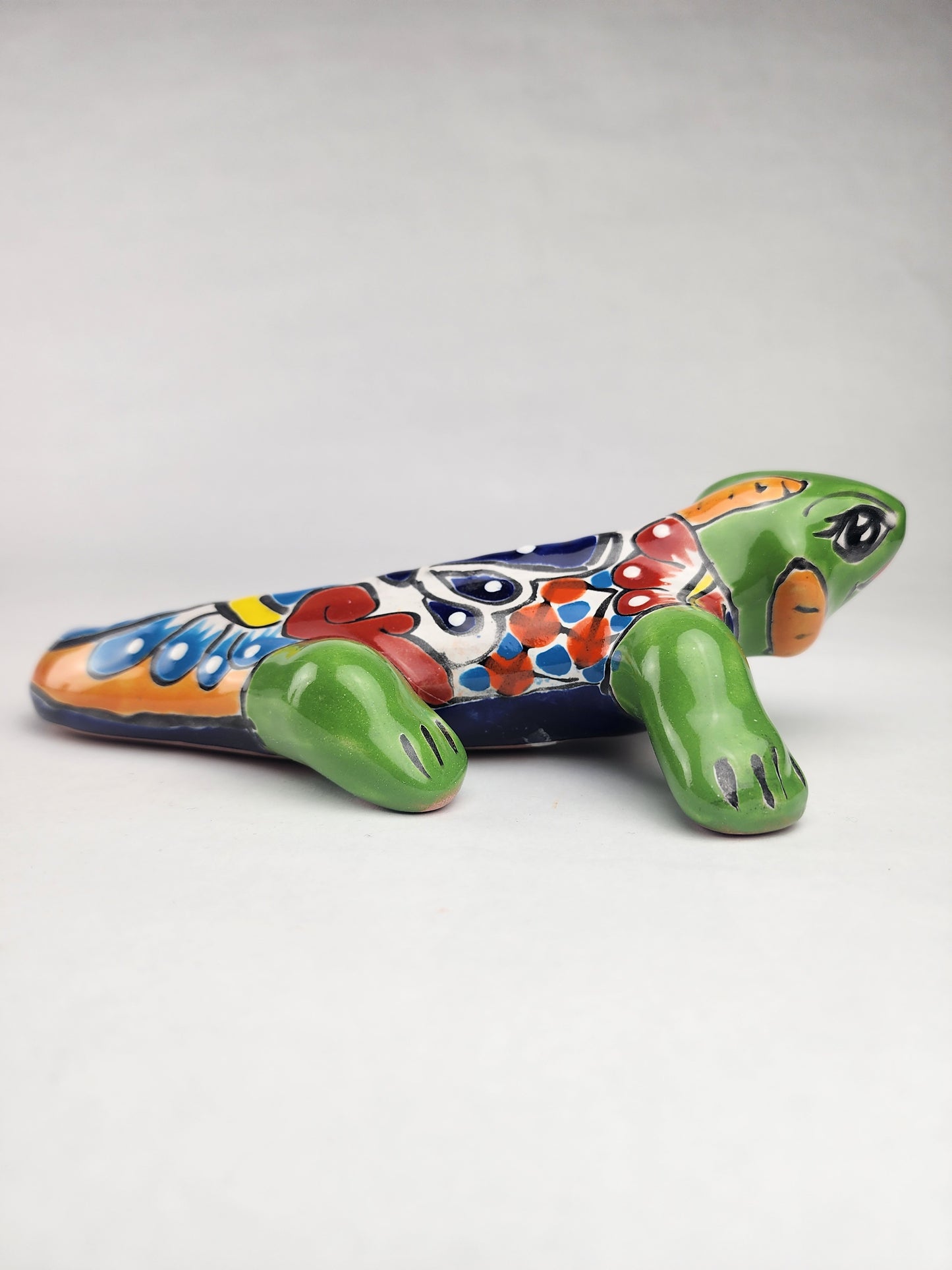 Green Talavera Iguana – Handcrafted Mexican Folk Art