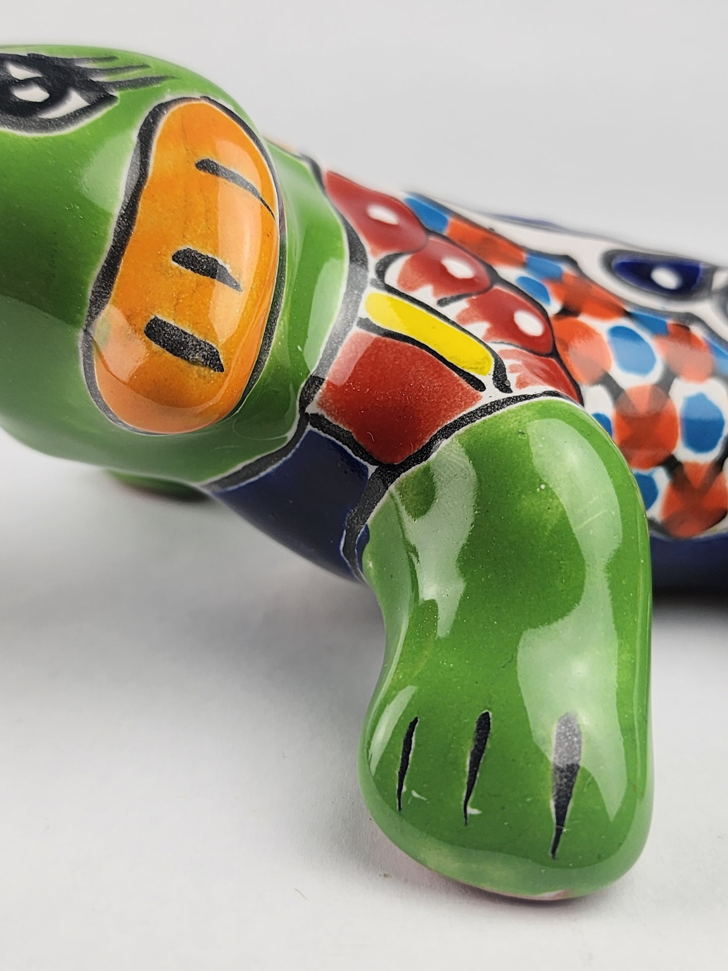 Green Talavera Iguana – Handcrafted Mexican Folk Art