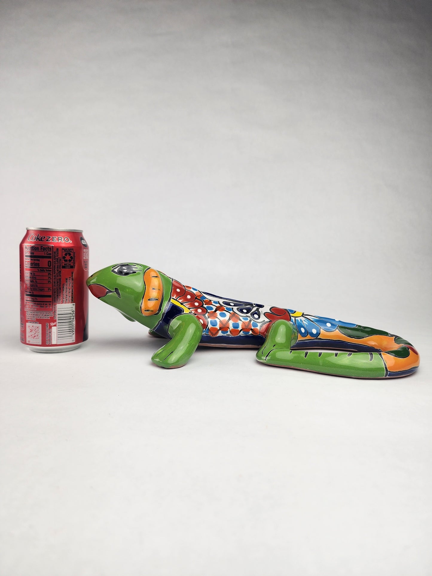 Green Talavera-Style Iguana – Handcrafted Mexican Folk Art Figurine