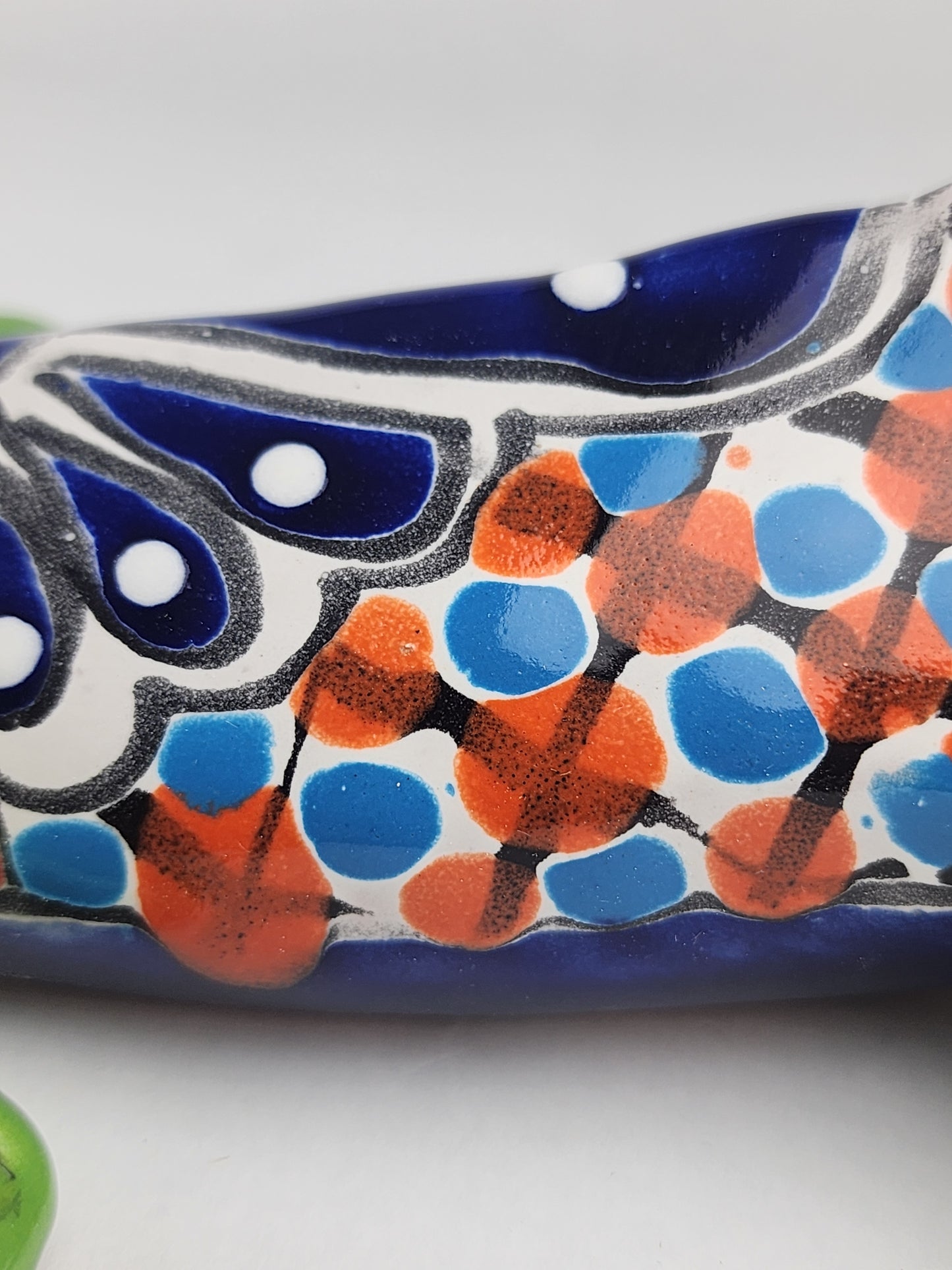 Green Talavera-Style Iguana – Handcrafted Mexican Folk Art Figurine