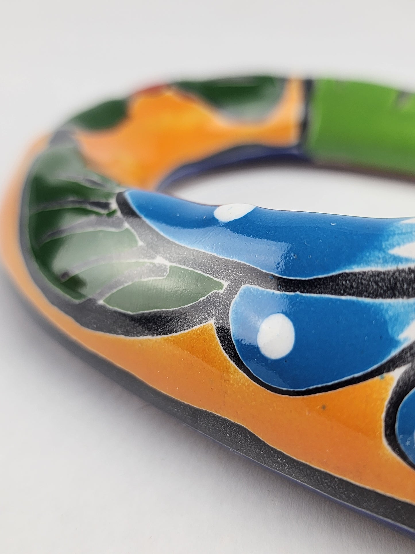 Green Talavera-Style Iguana – Handcrafted Mexican Folk Art Figurine