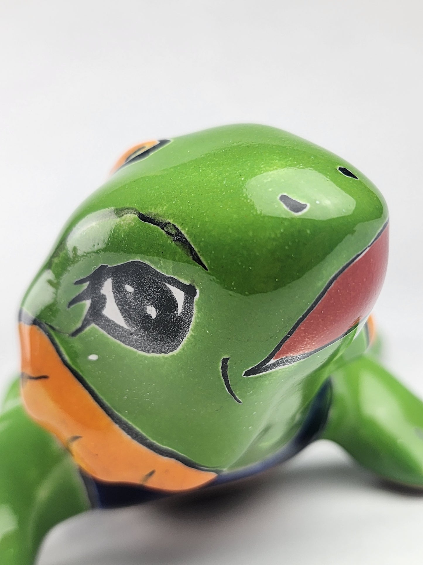 Green Talavera-Style Iguana – Handcrafted Mexican Folk Art Figurine