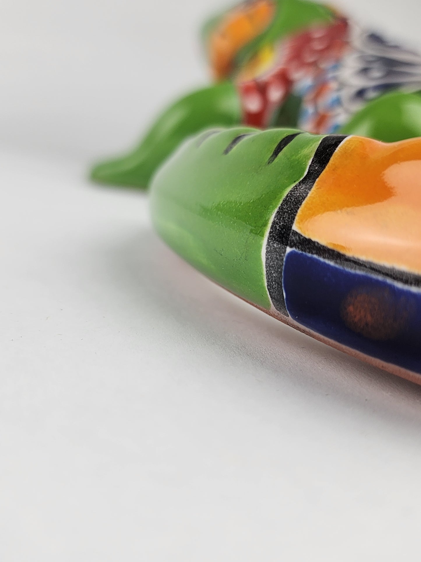 Green Talavera-Style Iguana – Hand-Painted Mexican Folk Art Décor
