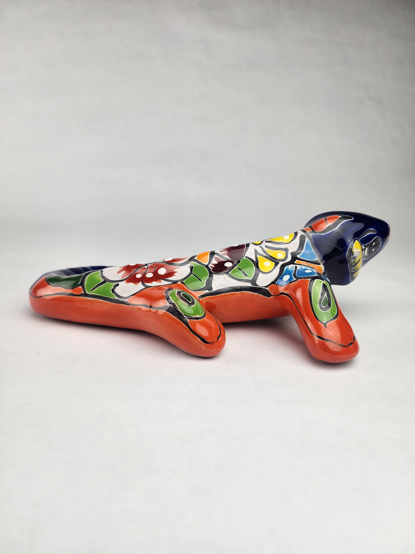 Orange Talavera Iguana – Handcrafted Mexican Wall Decor