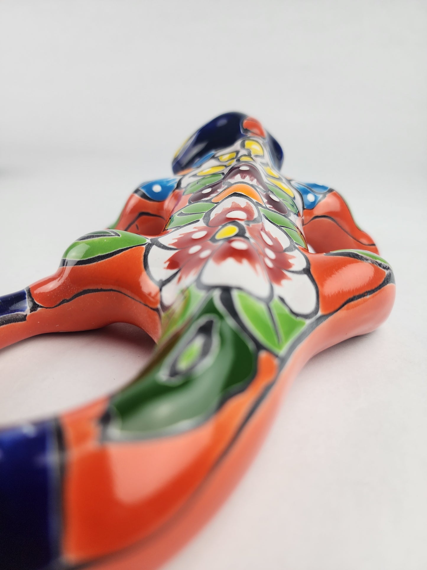 Orange Talavera Iguana – Handcrafted Mexican Wall Decor
