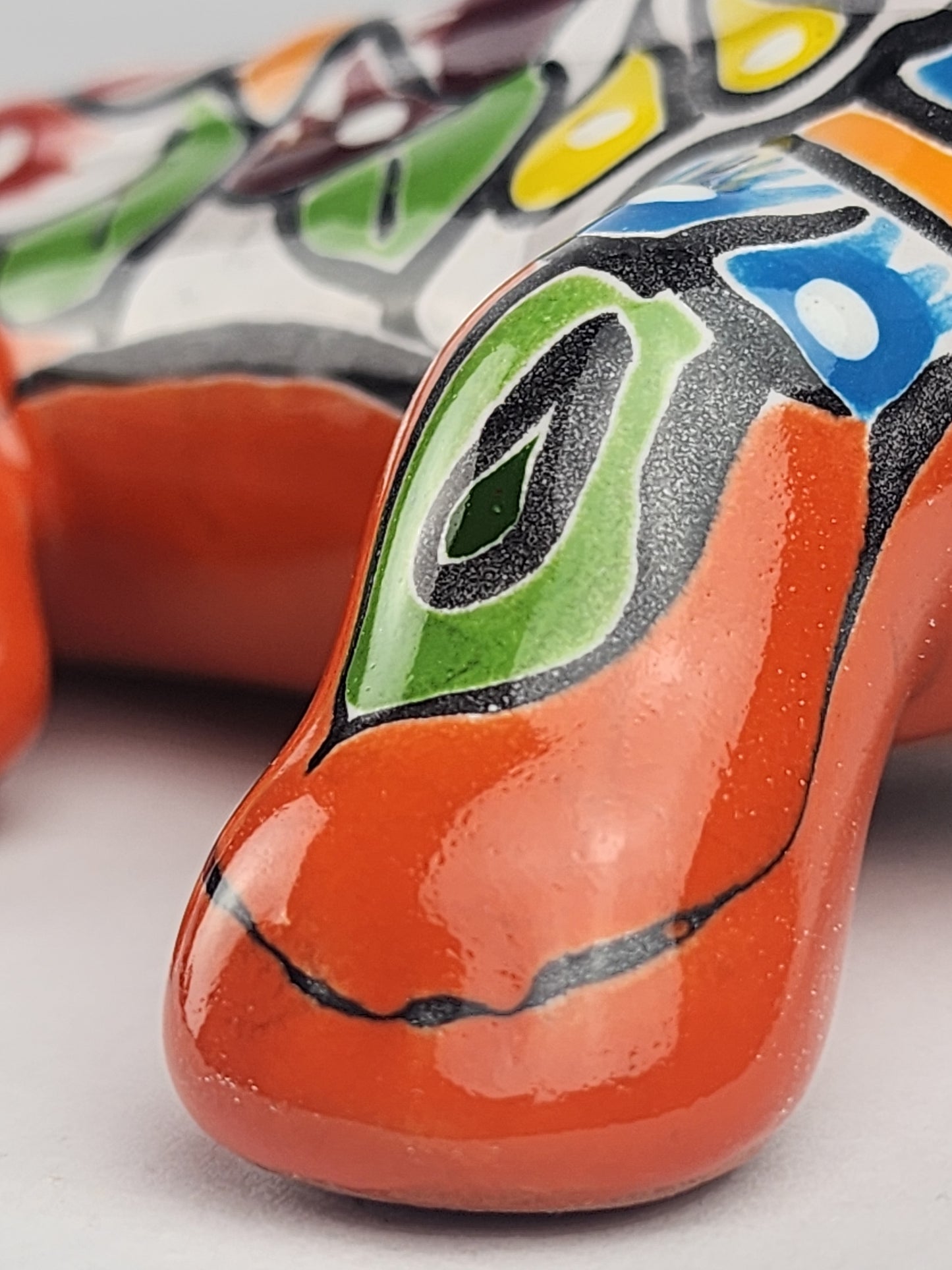 Orange Talavera Iguana – Handcrafted Mexican Wall Decor