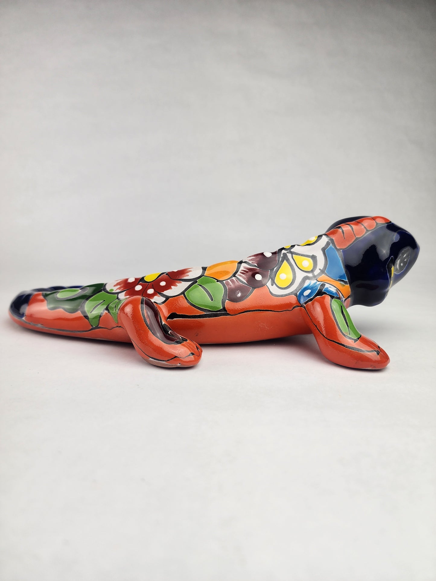 Handcrafted Orange Talavera Iguana – Mexican Folk Art Gift
