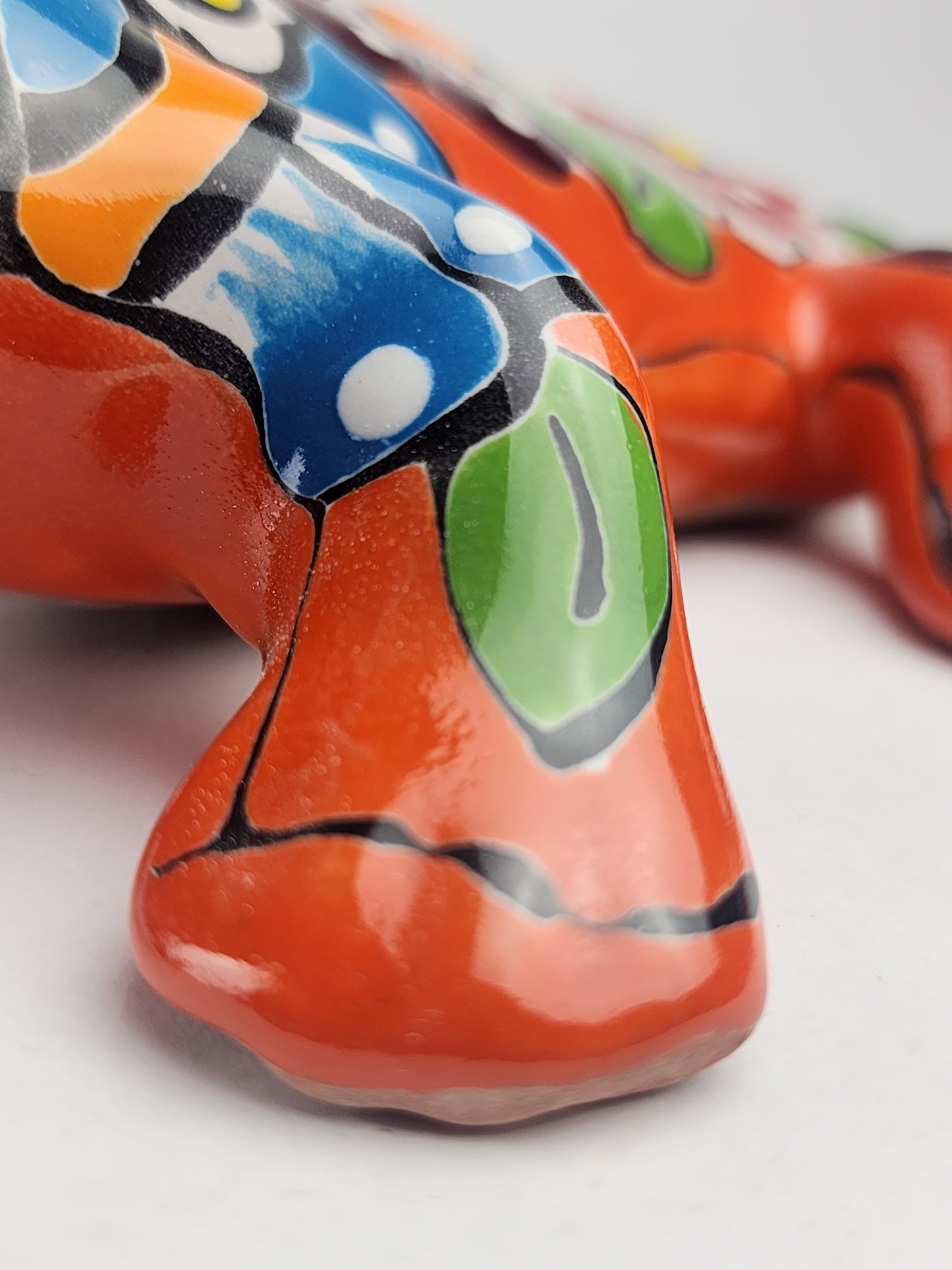 Handcrafted Orange Talavera Iguana – Mexican Folk Art Gift