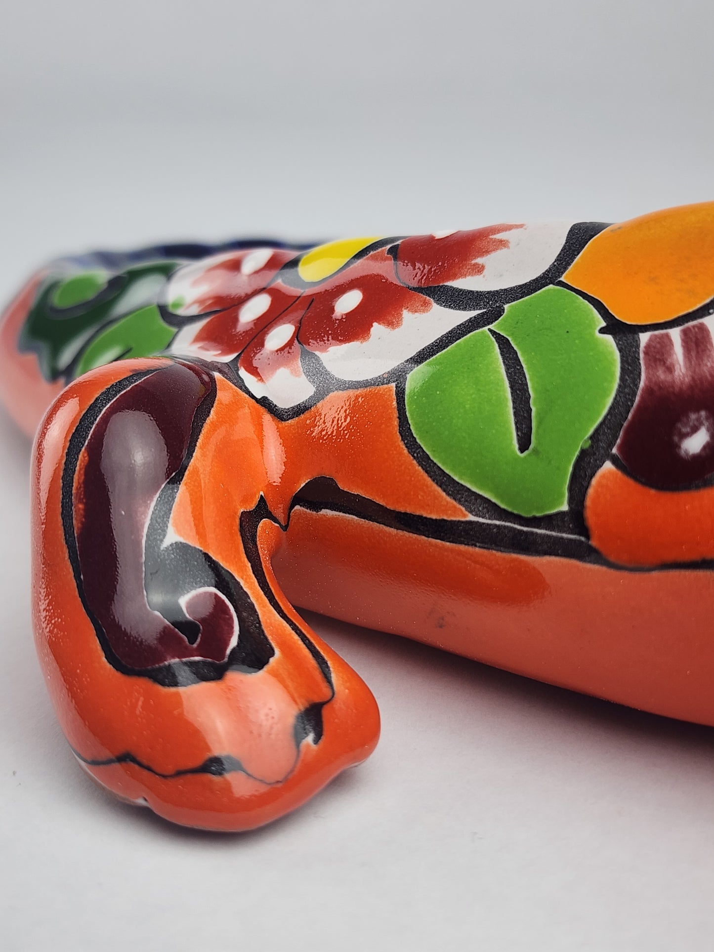 Handcrafted Orange Talavera Iguana – Mexican Folk Art Gift