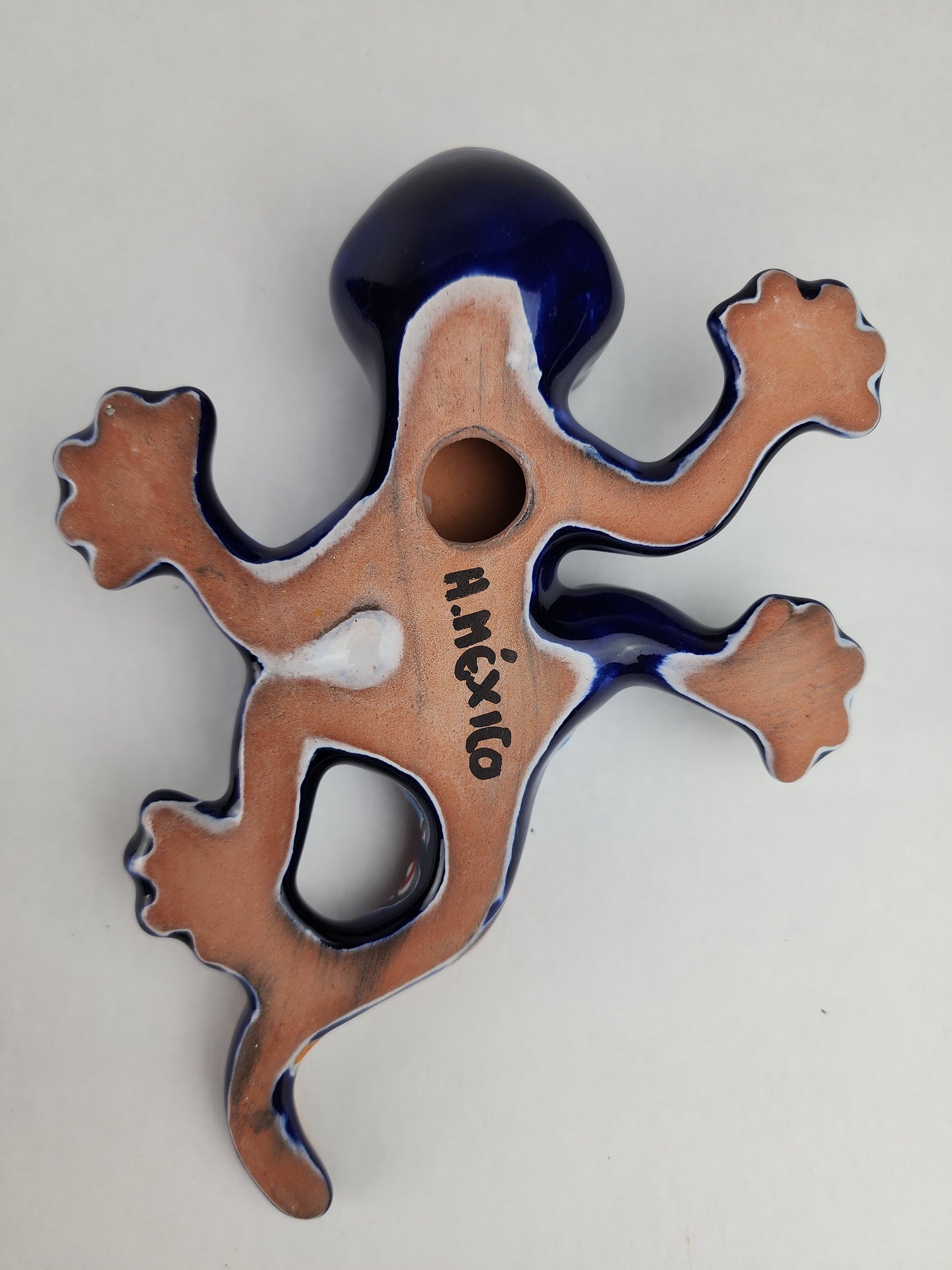 Blue Talavera Salamander – Mexican Folk Art Wall Decor