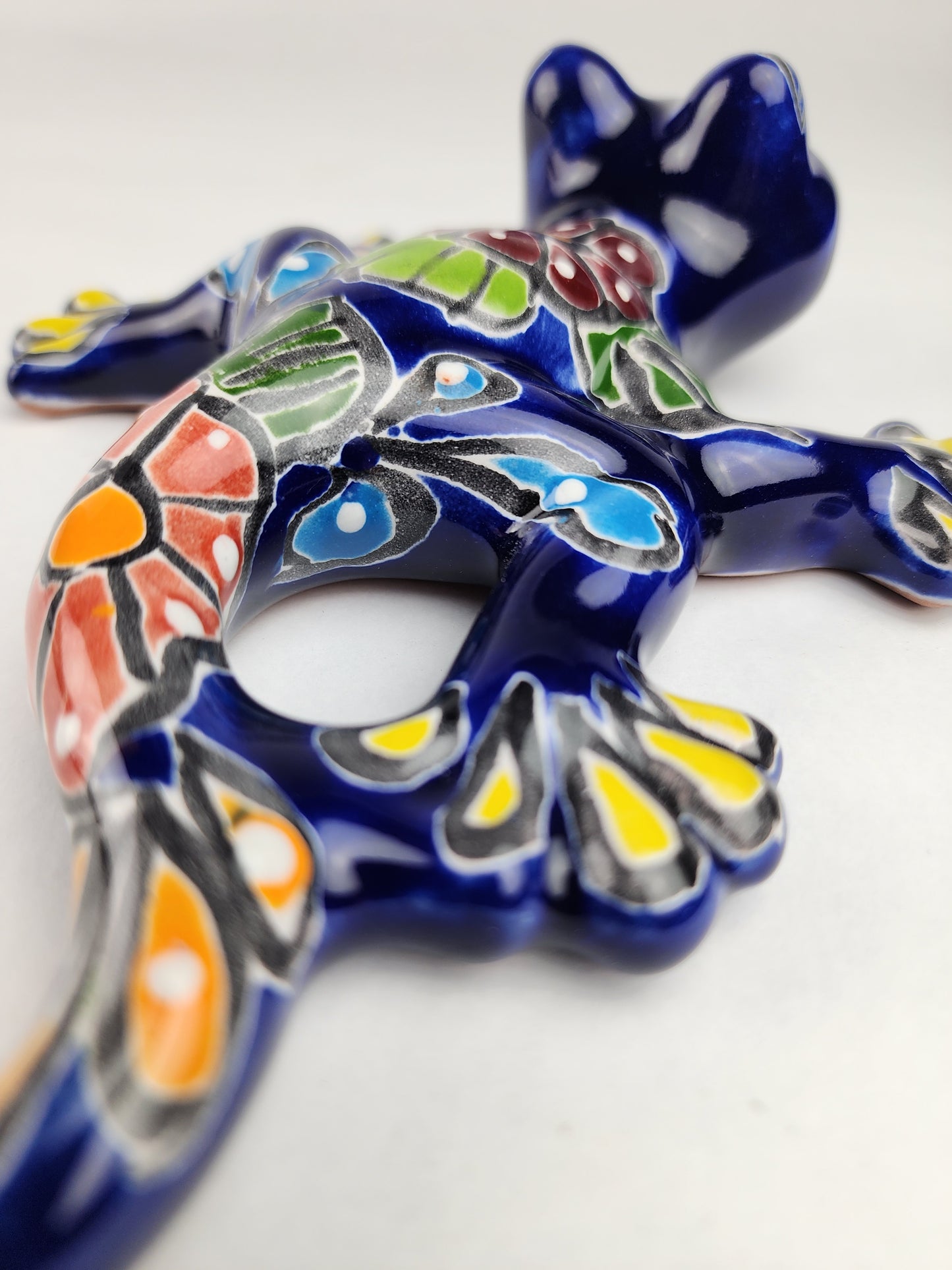 Blue Talavera Salamander – Mexican Folk Art Wall Decor