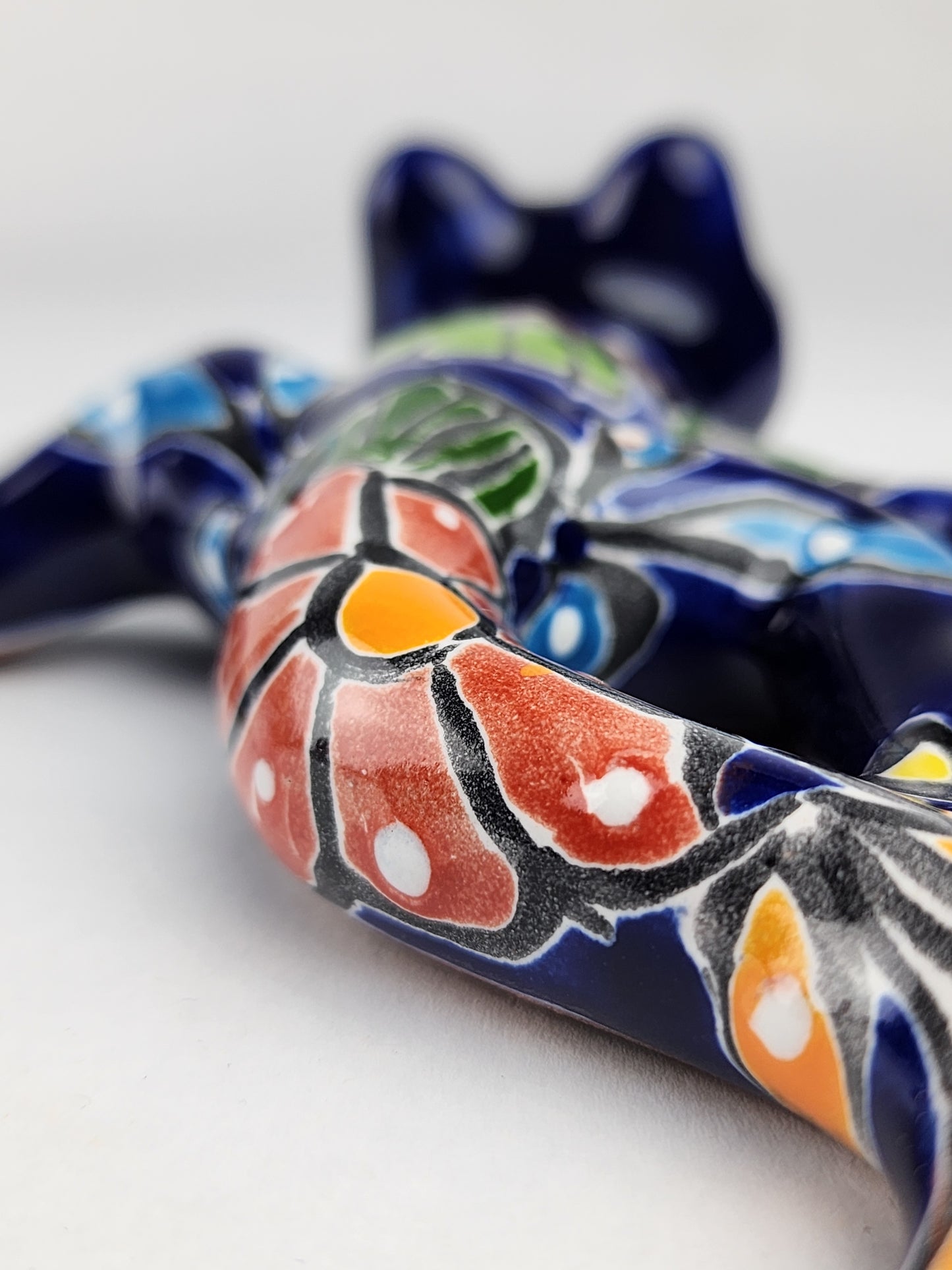 Blue Talavera Salamander – Mexican Folk Art Wall Decor