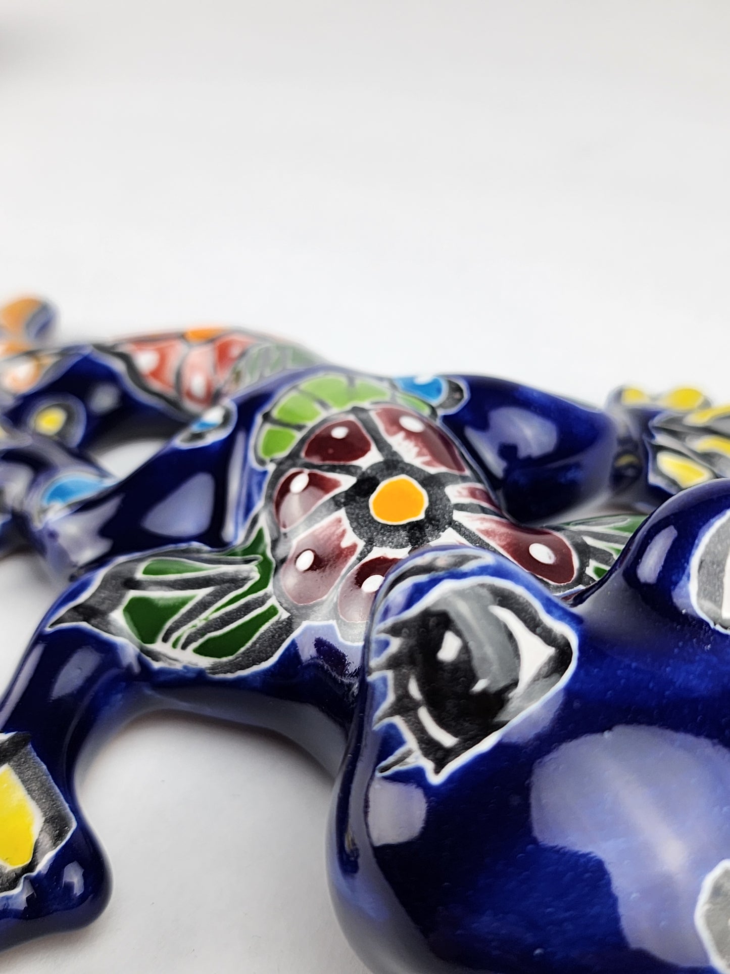 Blue Talavera Salamander – Mexican Folk Art Wall Decor
