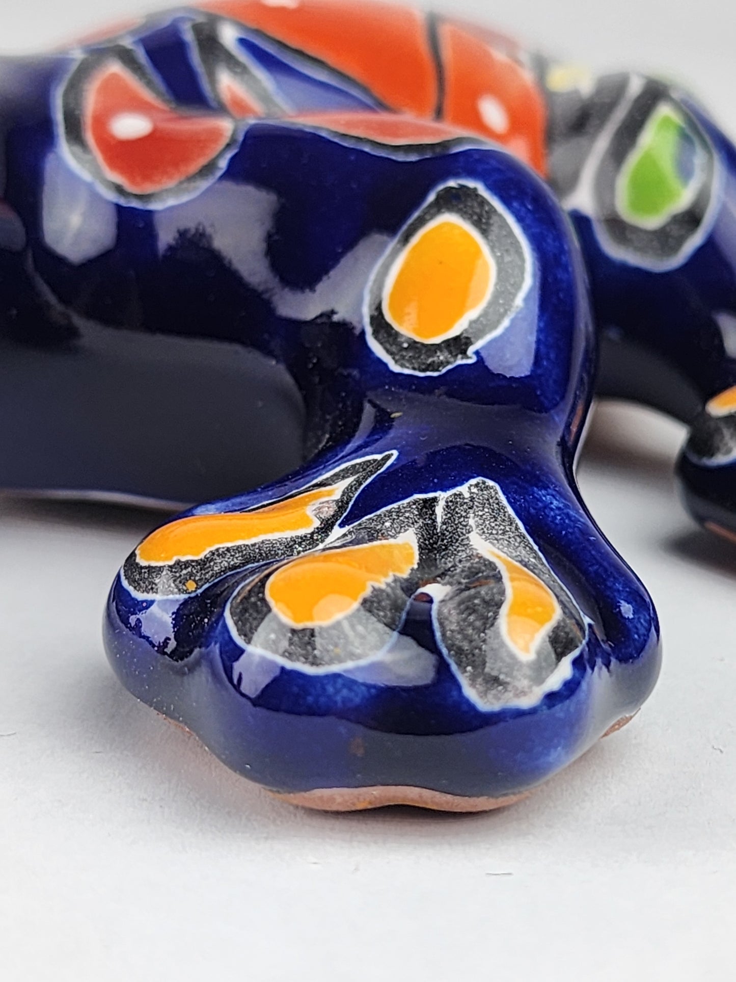 Blue Talavera Salamander – Hand-Painted Garden Wall Decor