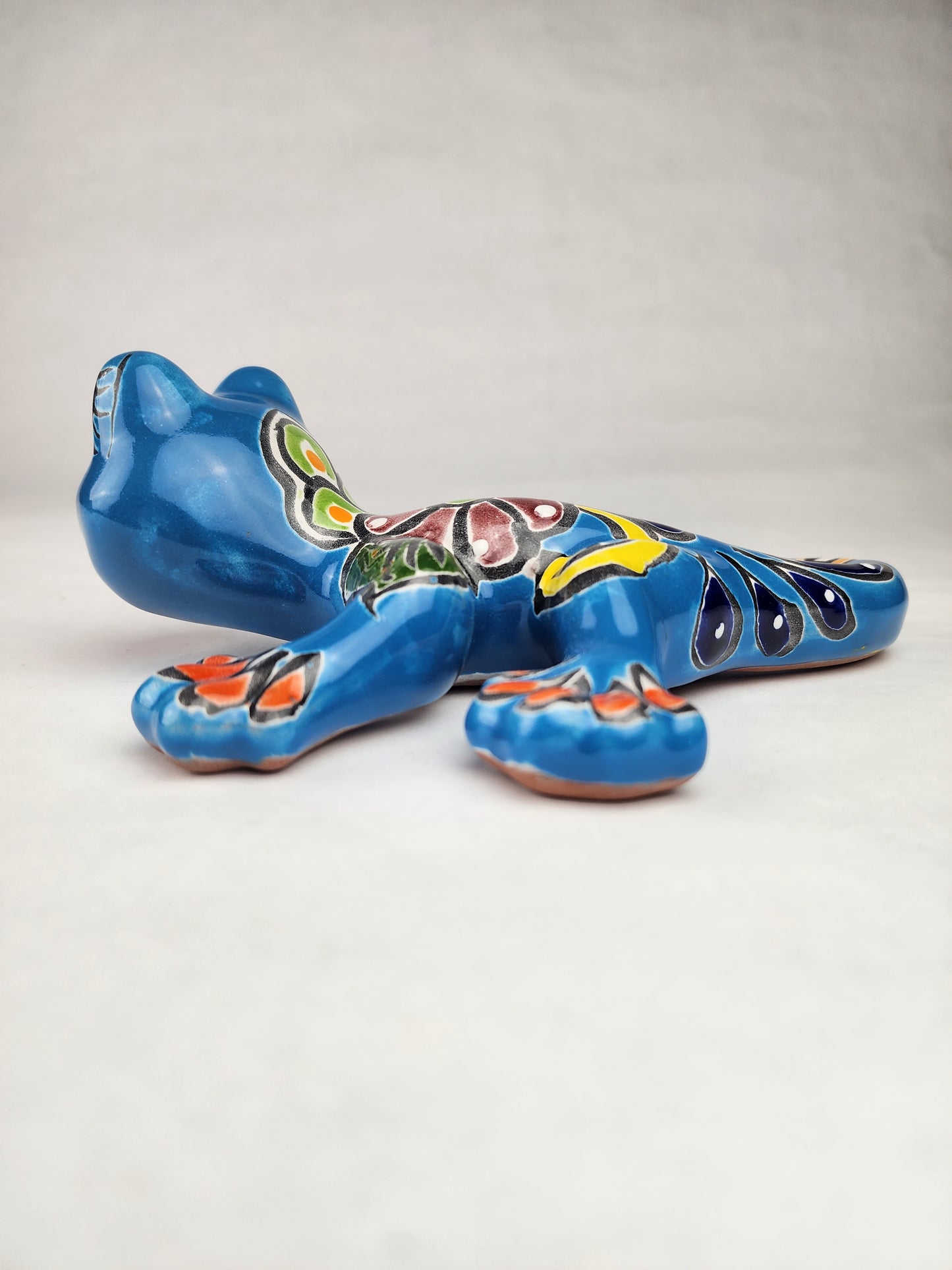 Sky Blue Talavera Salamander – Mexican Garden Wall Art