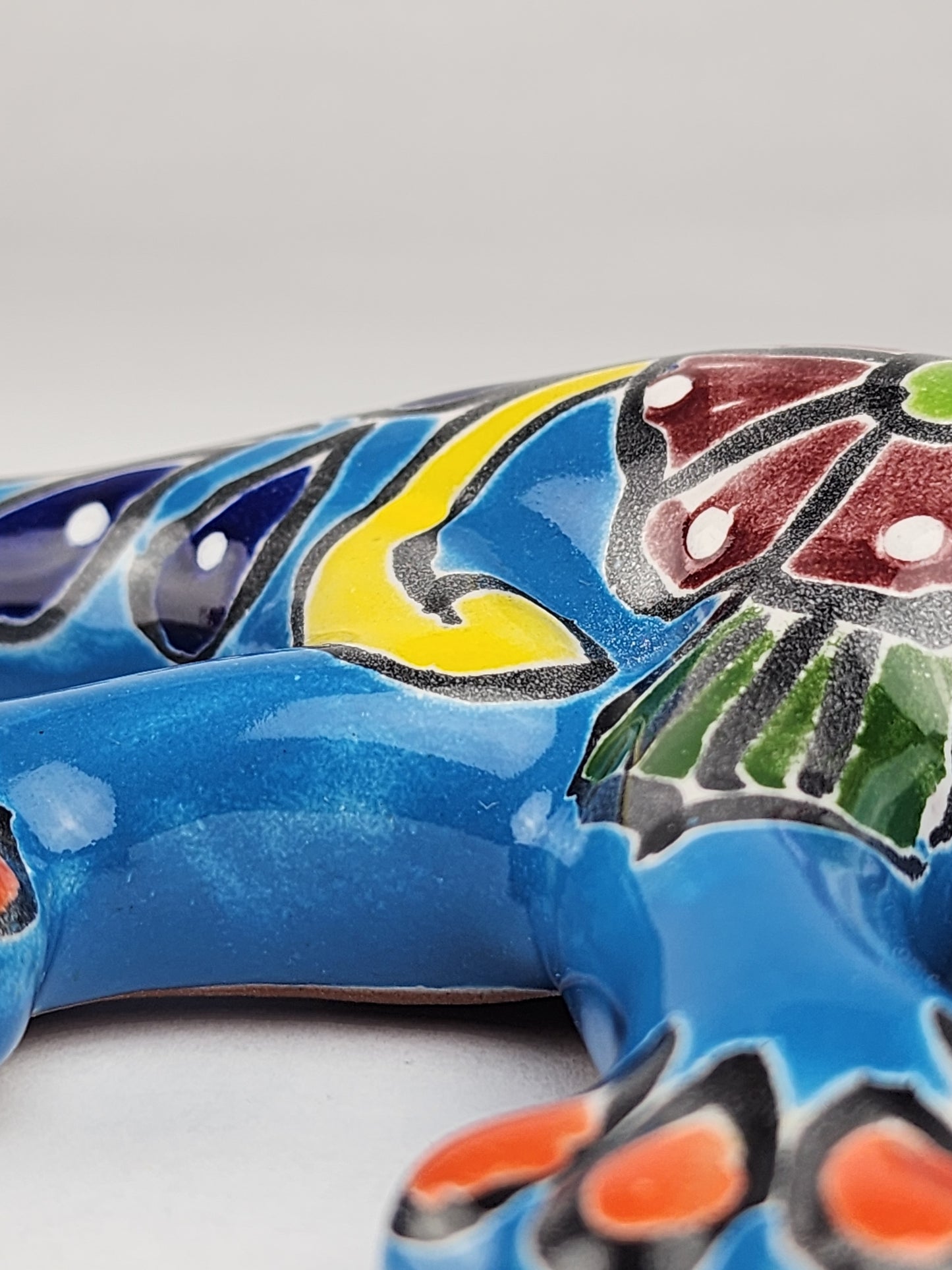 Sky Blue Talavera Salamander – Mexican Garden Wall Art