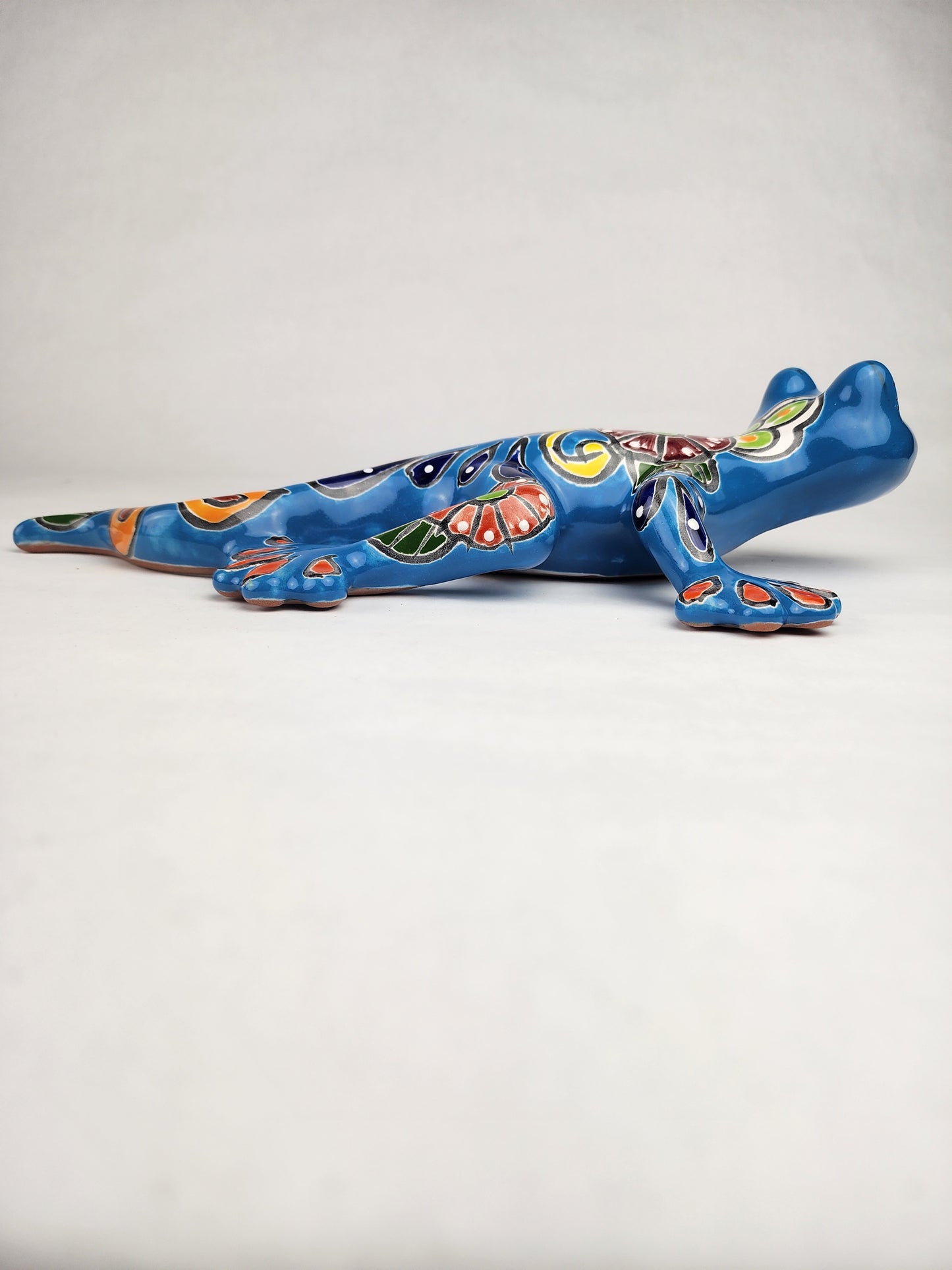 Handcrafted Sky Blue Talavera Salamander – Mexican Folk Art Gift