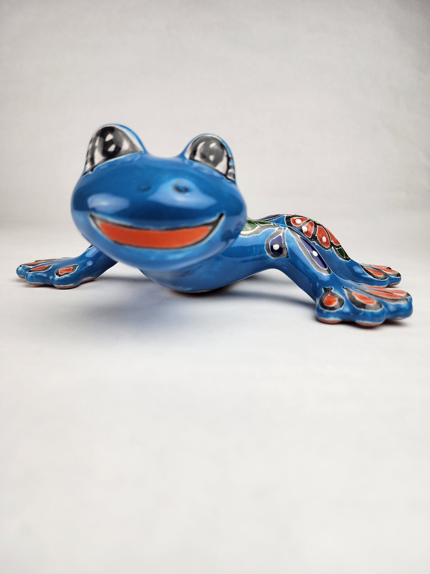 Handcrafted Sky Blue Talavera Salamander – Mexican Folk Art Gift