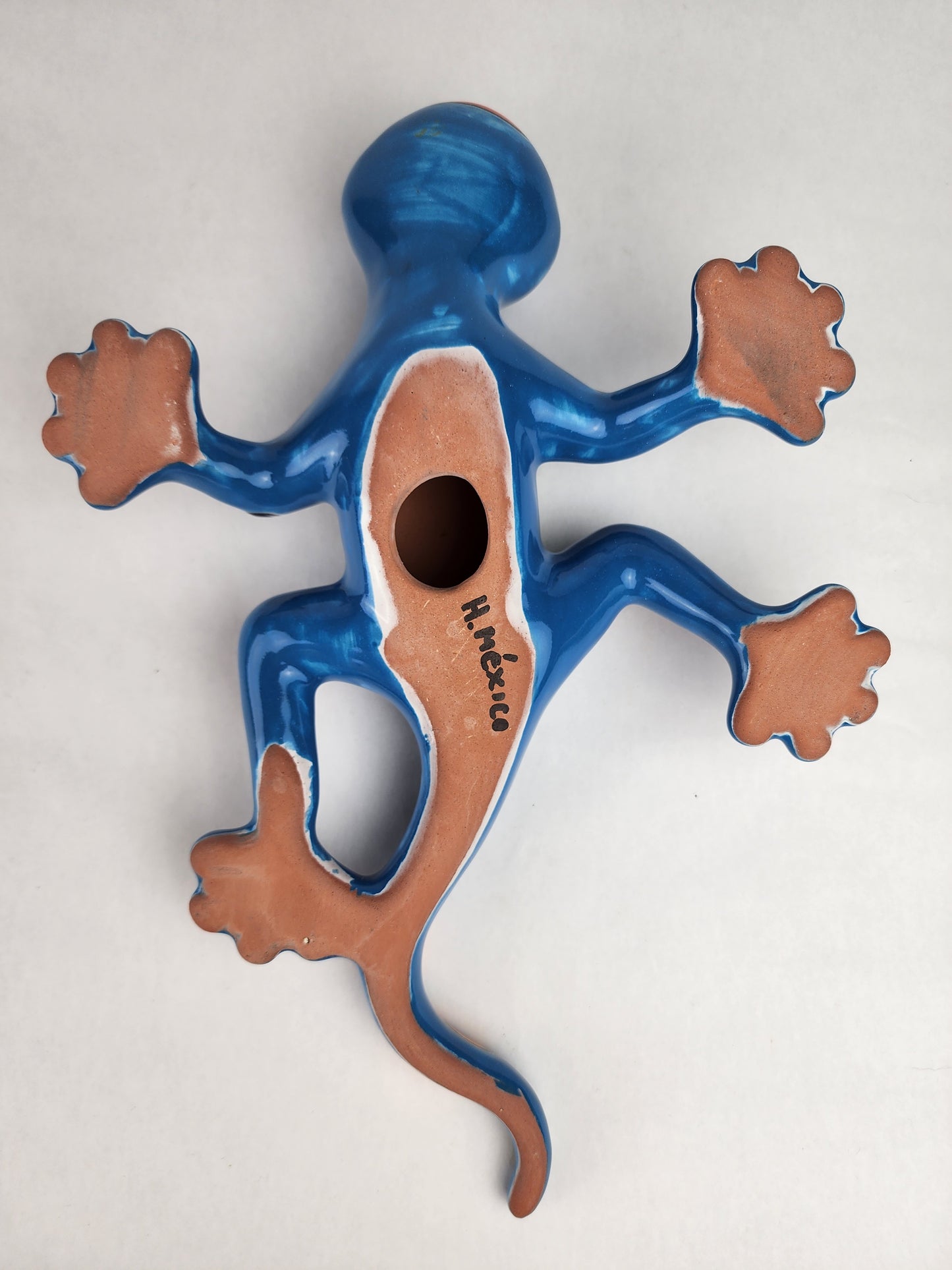 Handcrafted Sky Blue Talavera Salamander – Mexican Folk Art Gift