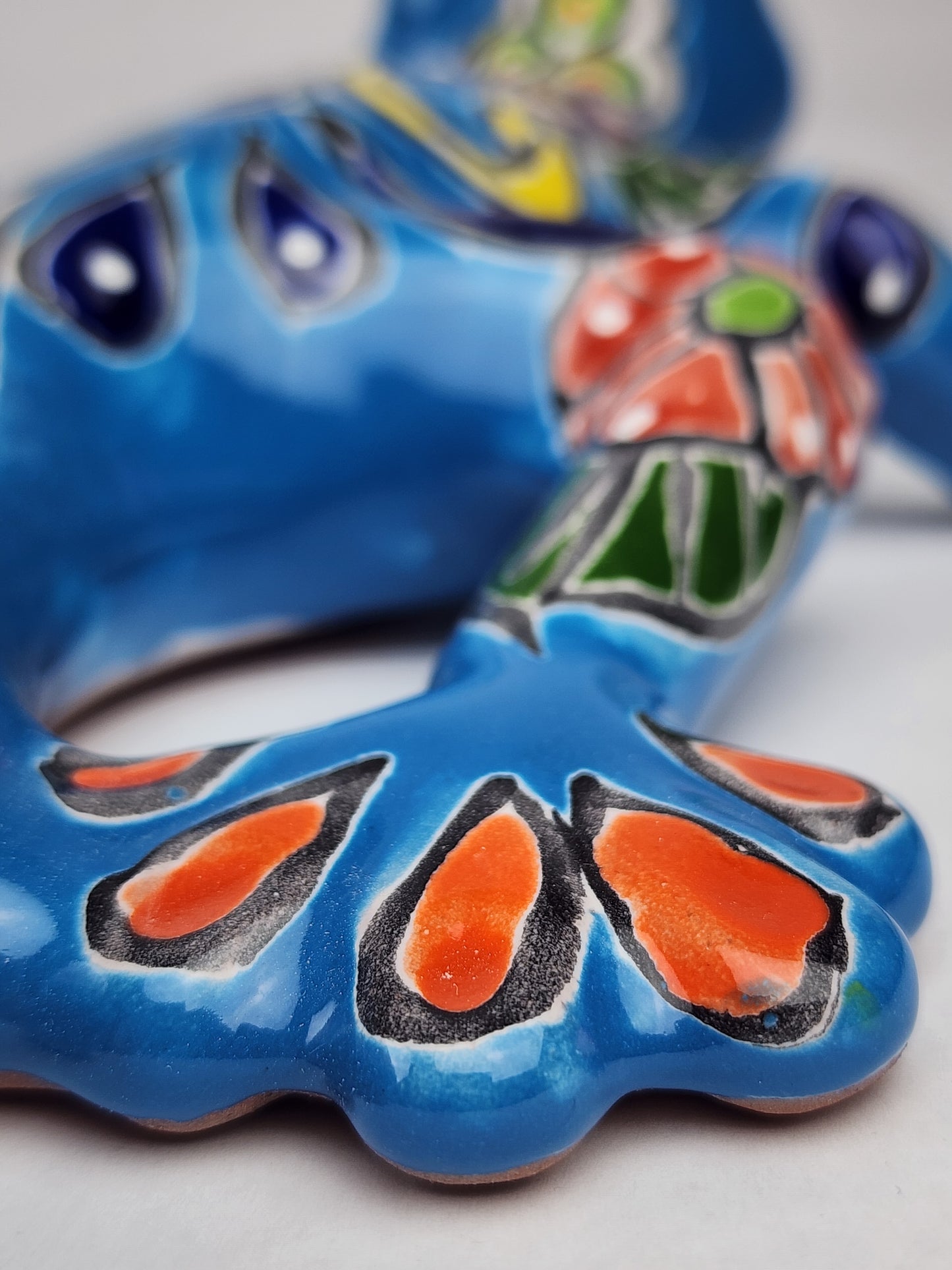 Handcrafted Sky Blue Talavera Salamander – Mexican Folk Art Gift