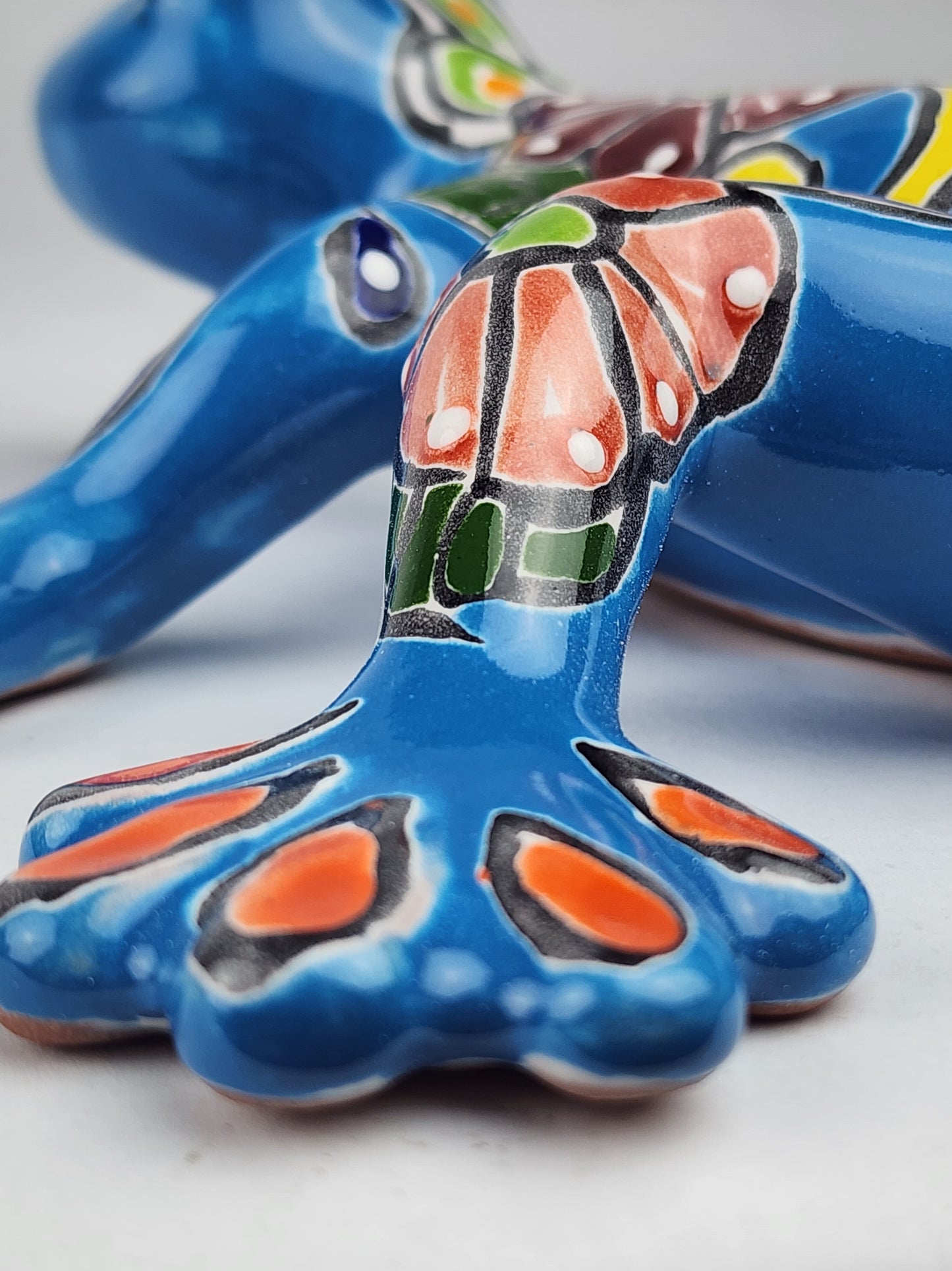 Handcrafted Sky Blue Talavera Salamander – Mexican Folk Art Gift