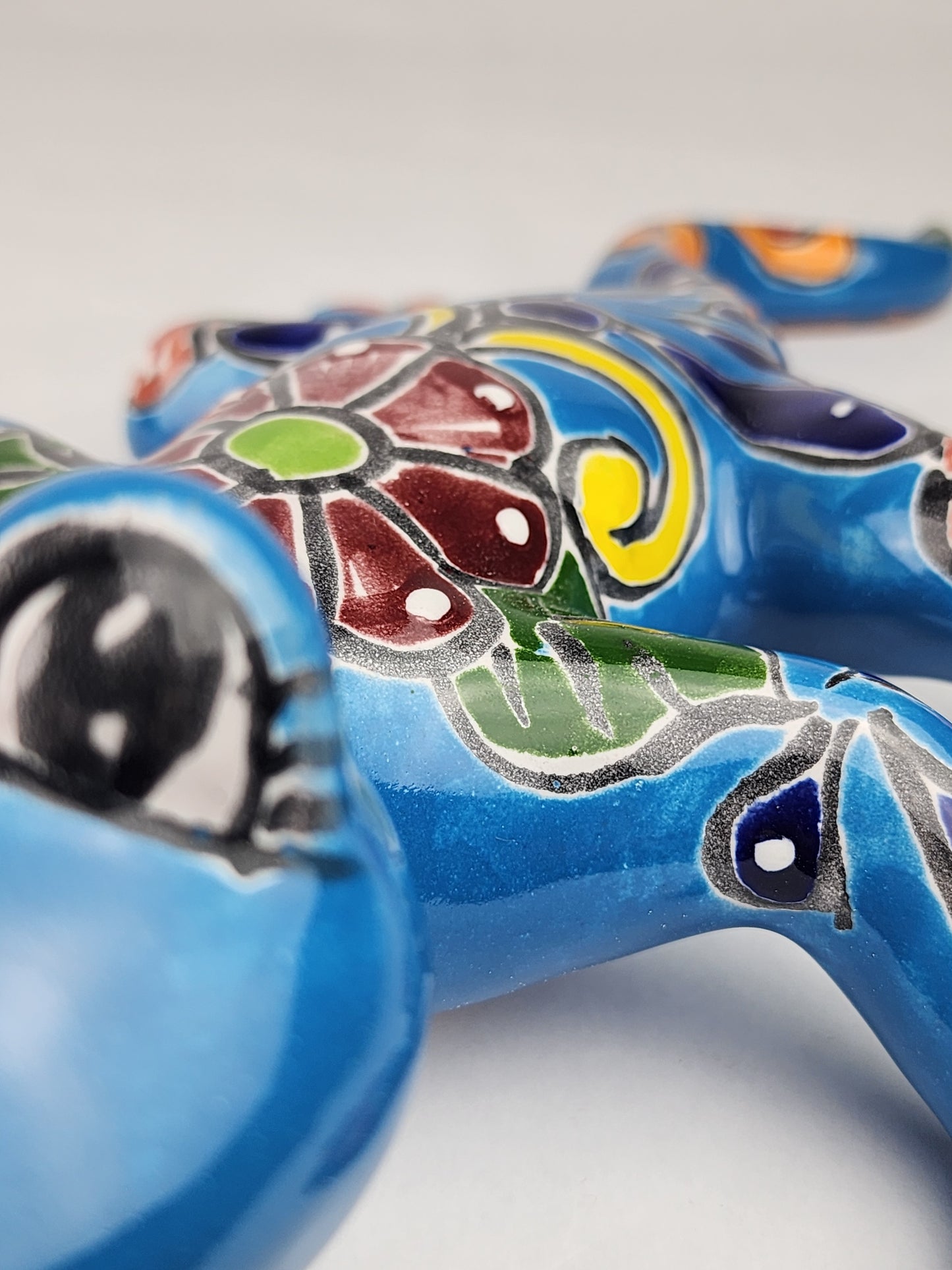 Handcrafted Sky Blue Talavera Salamander – Mexican Folk Art Gift