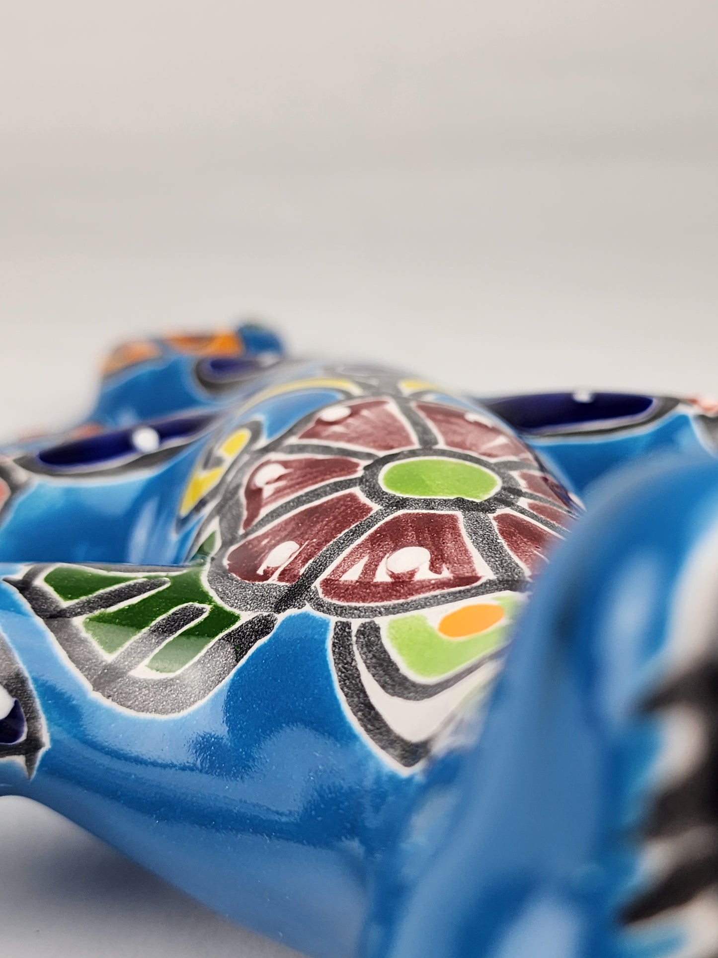 Handcrafted Sky Blue Talavera Salamander – Mexican Folk Art Gift