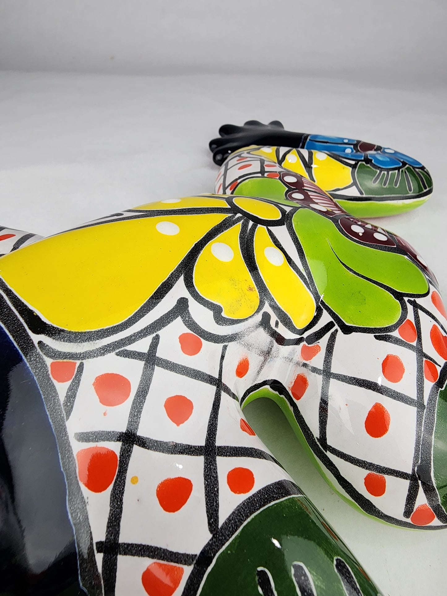 Blue Talavera-Style Frog – Handcrafted Mexican Folk Art Décor