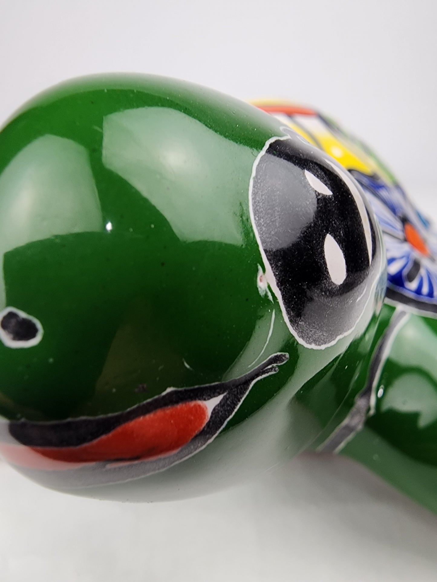 Green Talavera-Style Turtle Figurine 11" – Mexican Ceramic Patio Décor