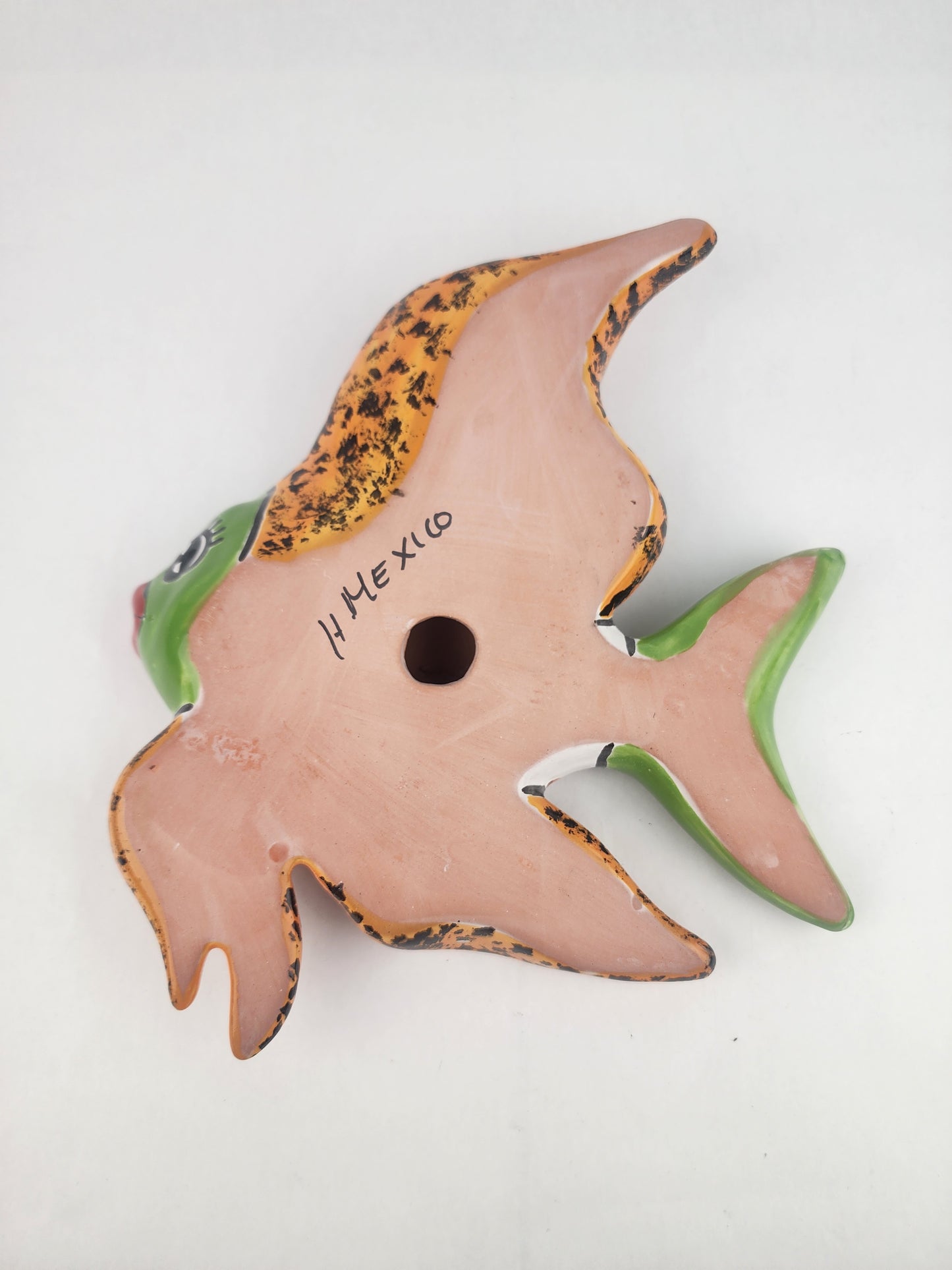 Green Talavera-Style Fish Wall Décor 13" – Mexican Ceramic Folk Art