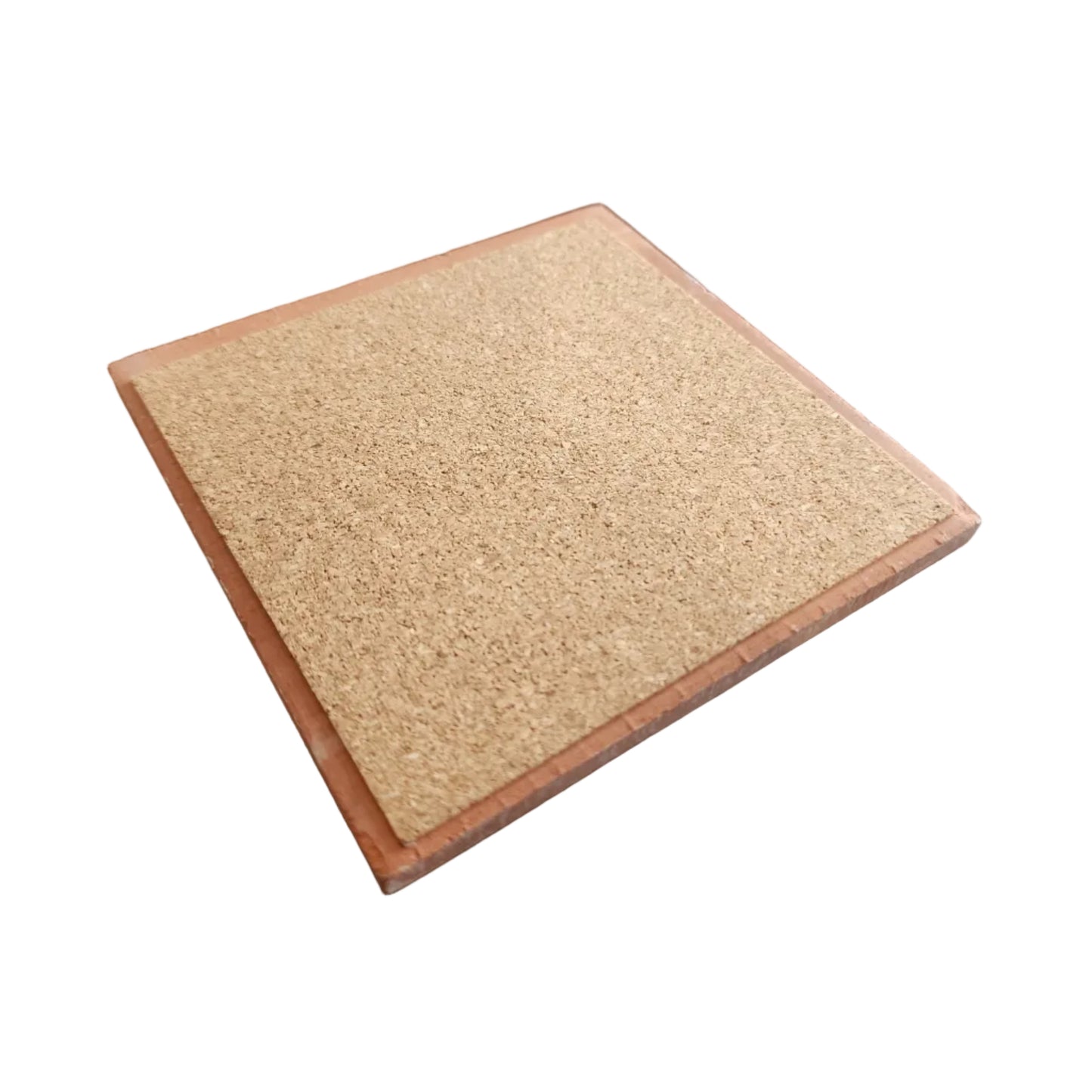 Square coaster with a textured surface on a white background