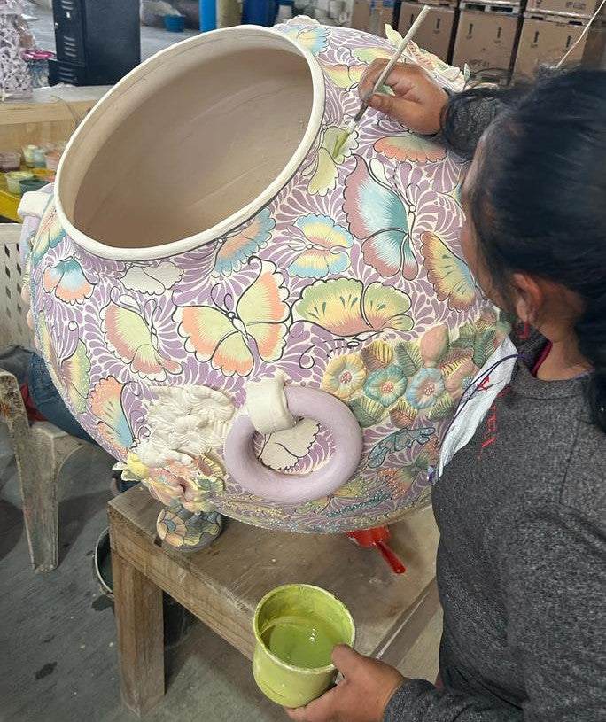 Hand-painted Mexican folk art pottery