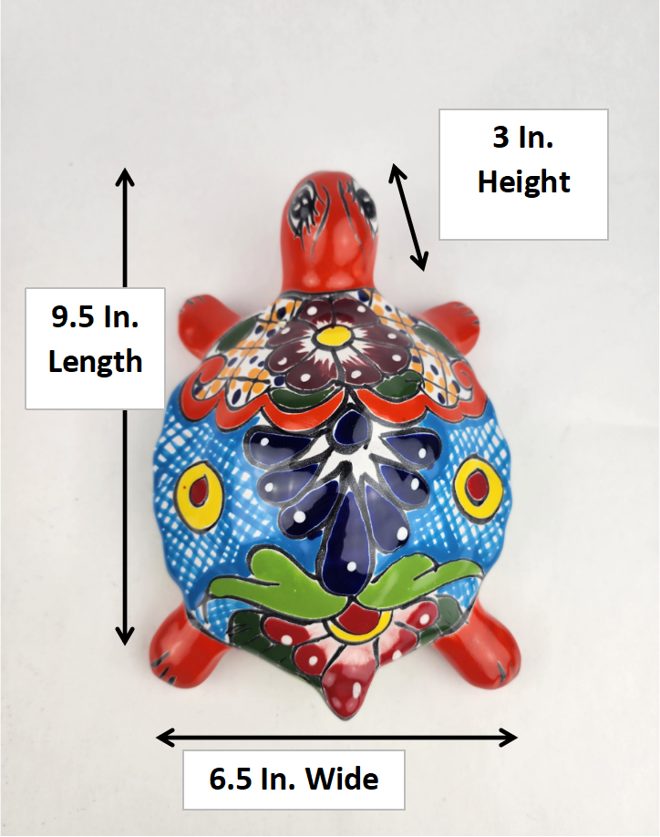Talavera Turtle Gift – Handmade Mexican Folk Art Figurine