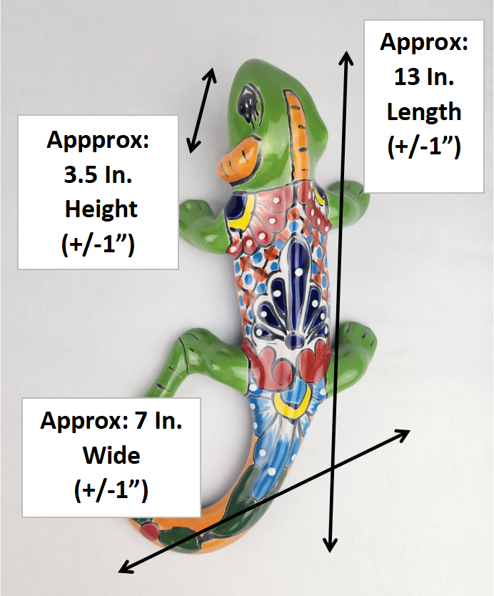 Green Talavera-Style Iguana – Handcrafted Mexican Folk Art Figurine