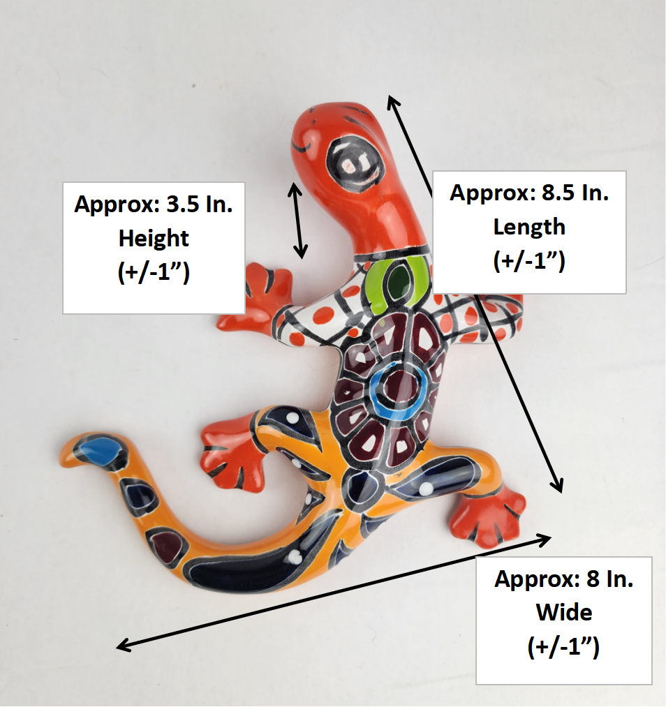 Handcrafted Talavera Gecko Wall Decor – Mexican Folk Art