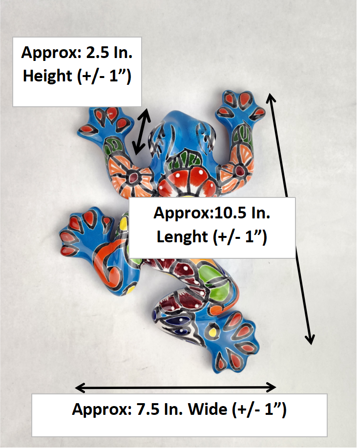 Sky Blue Talavera-Style Frog – Handcrafted Mexican Folk Art Décor