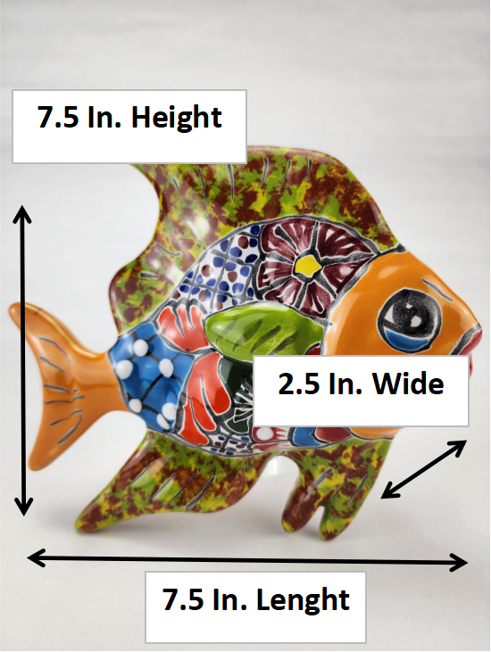 Handcrafted Ceramic Fish - Colorful Mexican Folk Art Sculpture