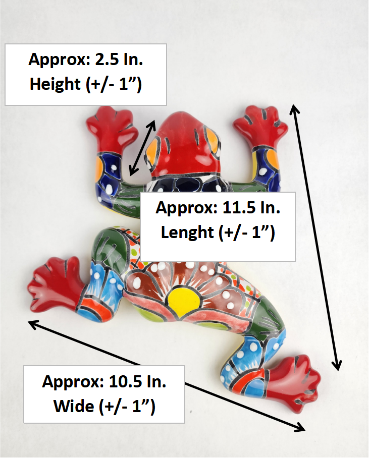 Red Talavera-Style Frog – Handcrafted Mexican Folk Art Décor