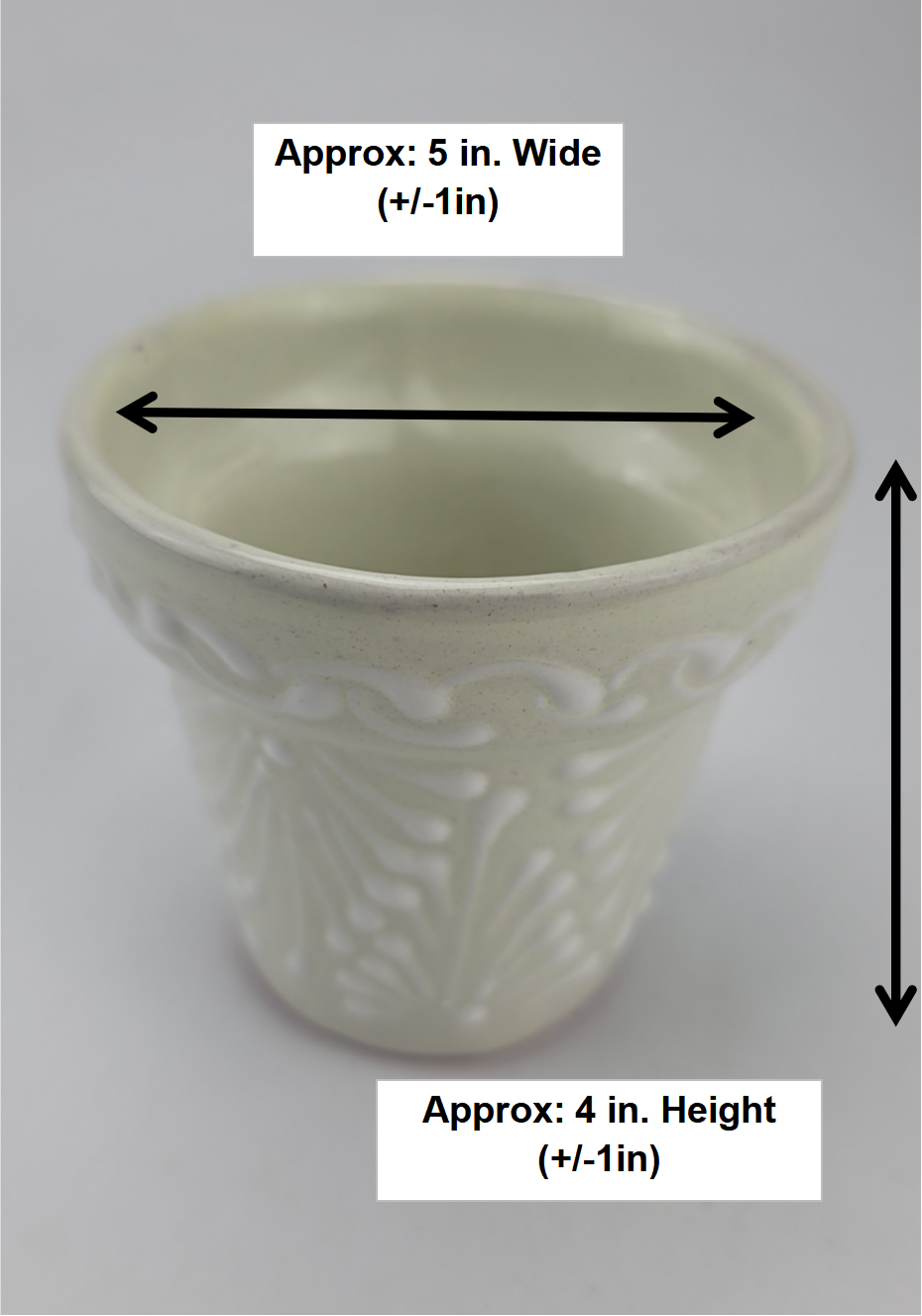 Small Handcrafted Ceramic Flower Pot – Neutral Folk Design