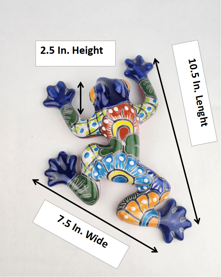 Hand-Painted Talavera Frog – Vibrant Mexican Pottery for Home & Garden