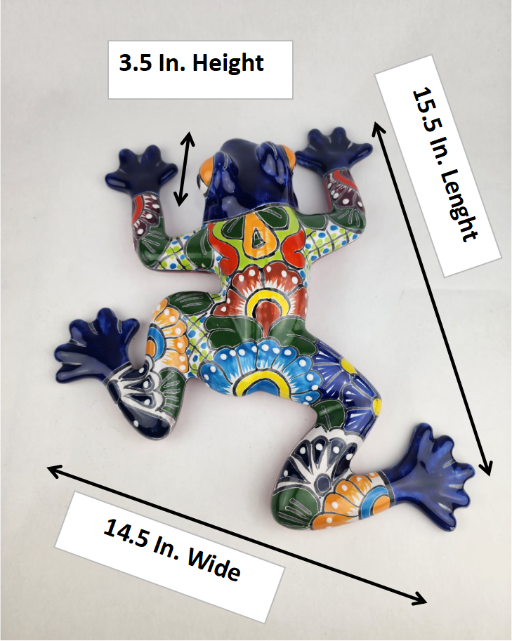 Hand-Painted Talavera Frog – Indoor & Outdoor Mexican Folk Sculpture