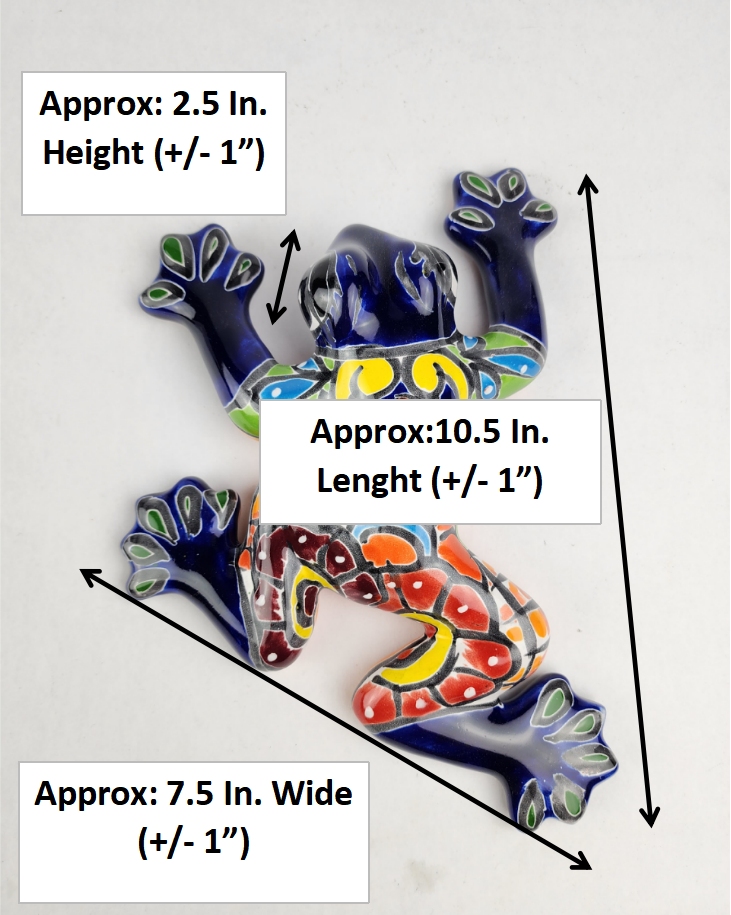 Blue Talavera-Style Frog – Handcrafted Mexican Folk Art Décor