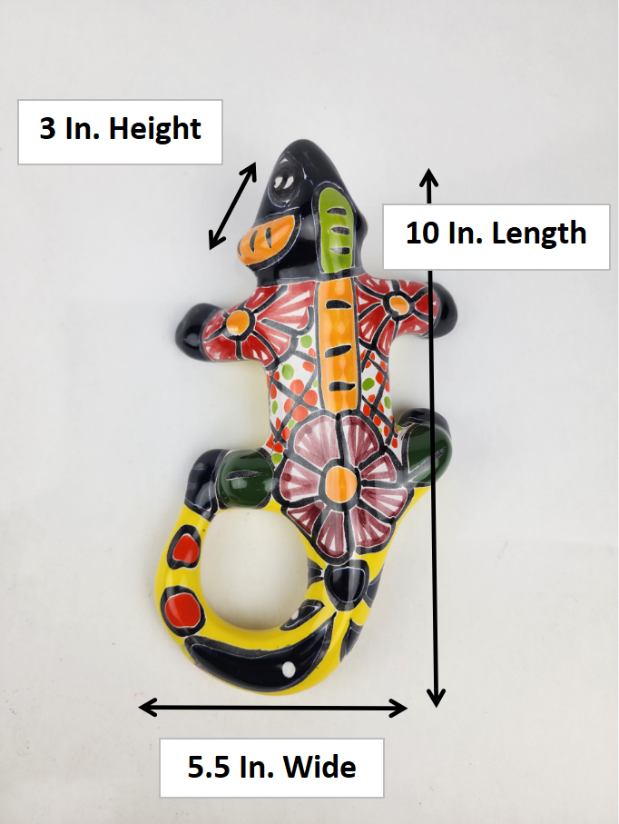 Hand-Painted Talavera Iguanas – Vibrant Mexican Pottery for Home & Garden