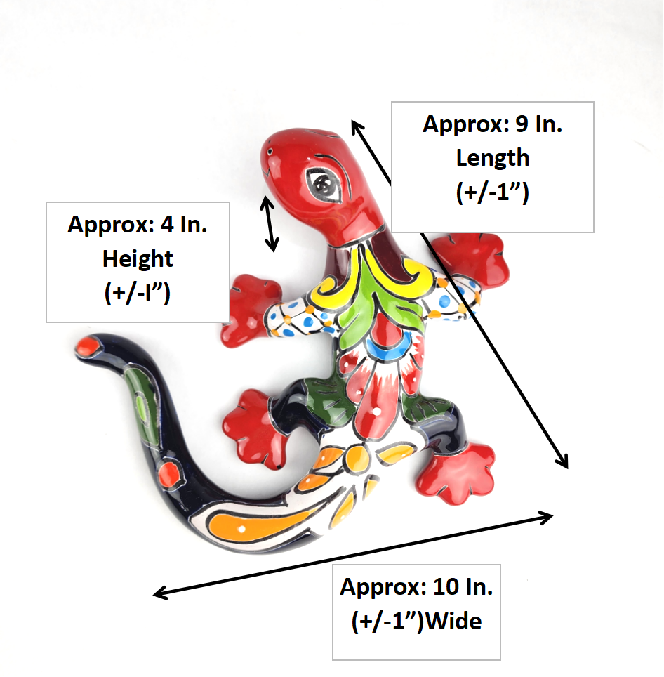 Whimsical Talavera Gecko Lizard – Unique Ceramic Wall Gift