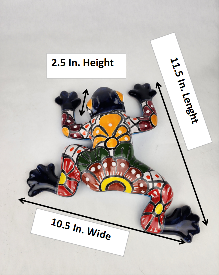 Colorful Talavera Frog Statue – Artisan Handmade Mexican Ceramic Art Gift