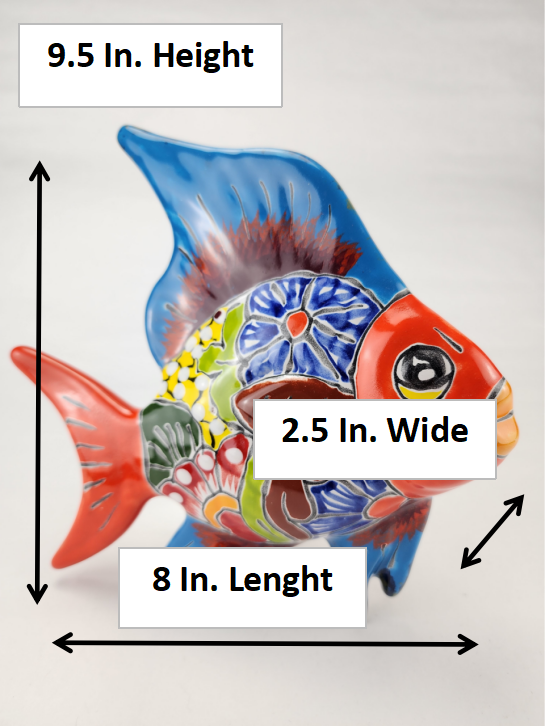 Hand-Painted Ceramic Fish - Unique Mexican Folk Art Decor