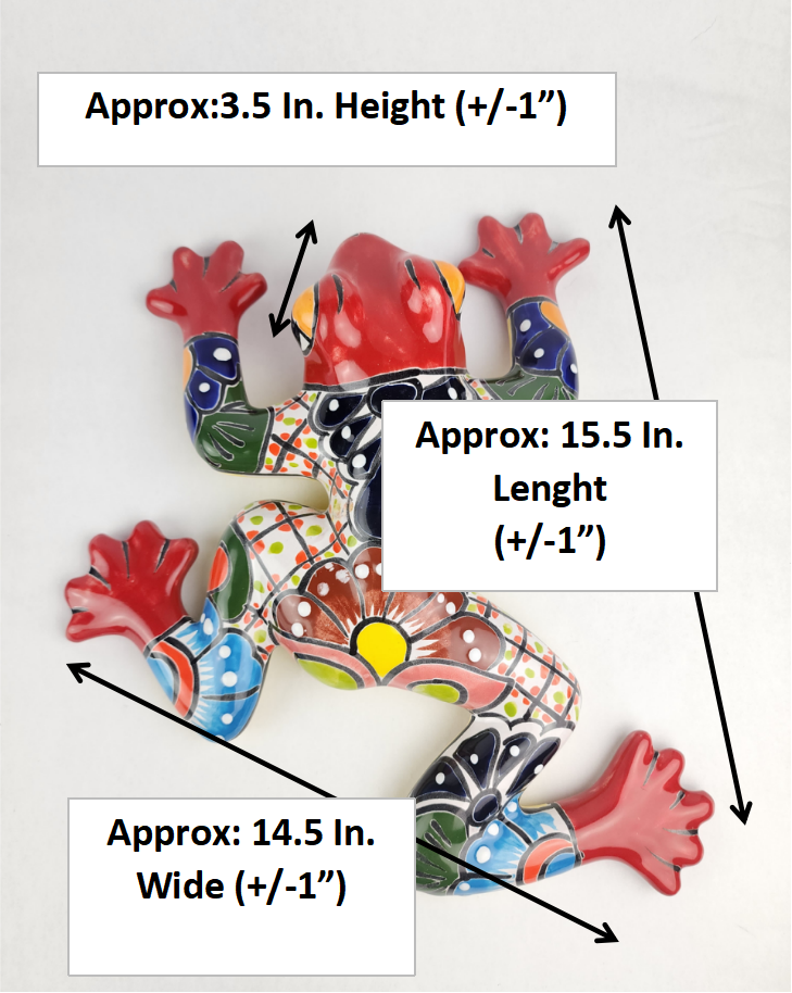 Red Talavera-Style Frog – Handcrafted Mexican Folk Art Décor