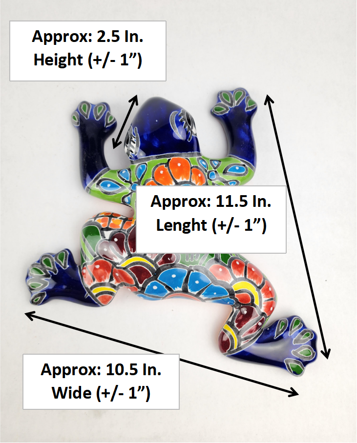 Mexican Talavera Frog – Blue Ceramic Figurine