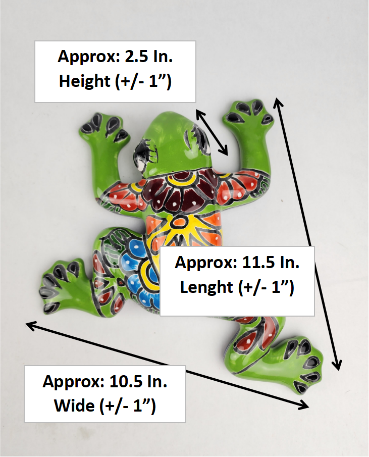 Green Talavera Frog – Hand-Painted Garden Ceramic Figurine